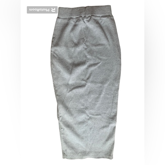 Grey Heavy Rib Bodycon Maxi Skirt - Picture 5 of 5